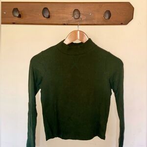 Christy Dawn XS Green Mock Turtleneck